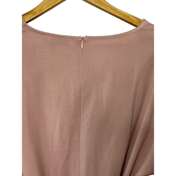 Grace Karin Pink & Black Classic V-Neckline Long Sleeve Form Fitting Wrap Dress - Picture 9 of 12